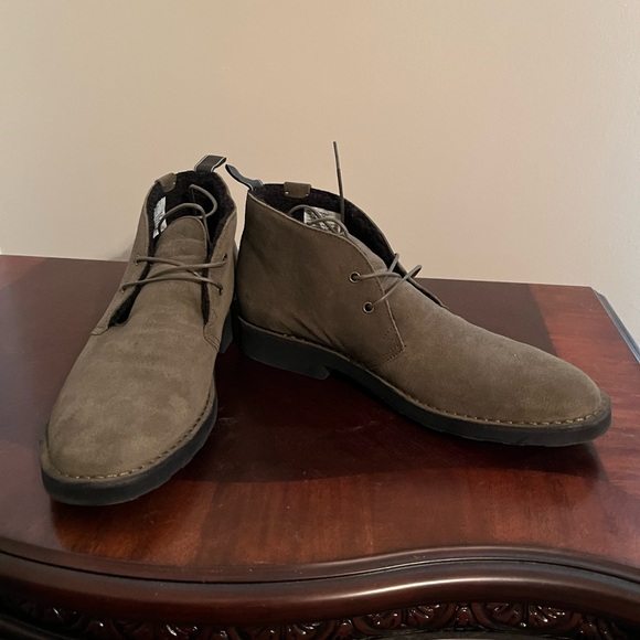 Ralph Lauren Men Chukka Boots with Suede Leather and Ankle High Design Olive - Picture 2 of 6